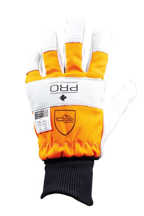 PRO Schnittschutz-Handschuh linker Handschuh, orange, Größe XXXL
